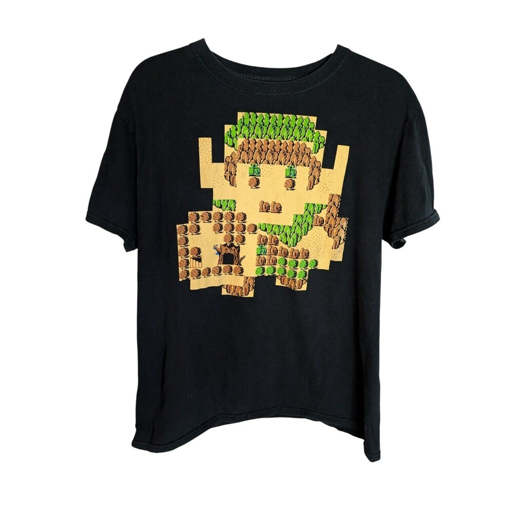 Legend of Zelda Loot Crate 8 Bit Retro Game Map Graphic T Shirt Men's L Black